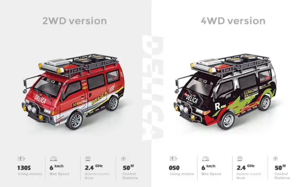 JXC 5813B 1:24 Mitsubishi Delica 4WD 2.4G RC Car with LED