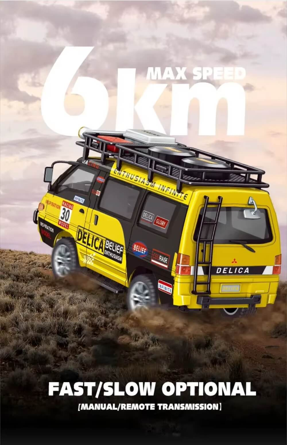 JXC 5813B 1:24 Mitsubishi Delica 4WD 2.4G RC Car with LED